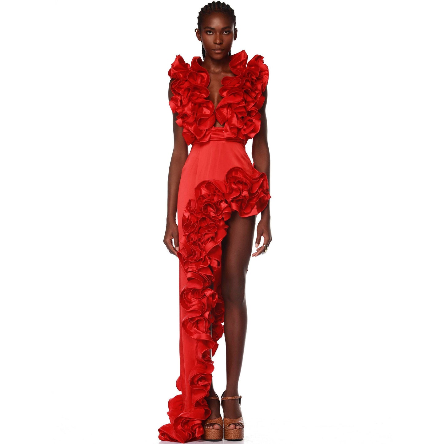 Red Deep V Sexy Swimsuit - NawdeX