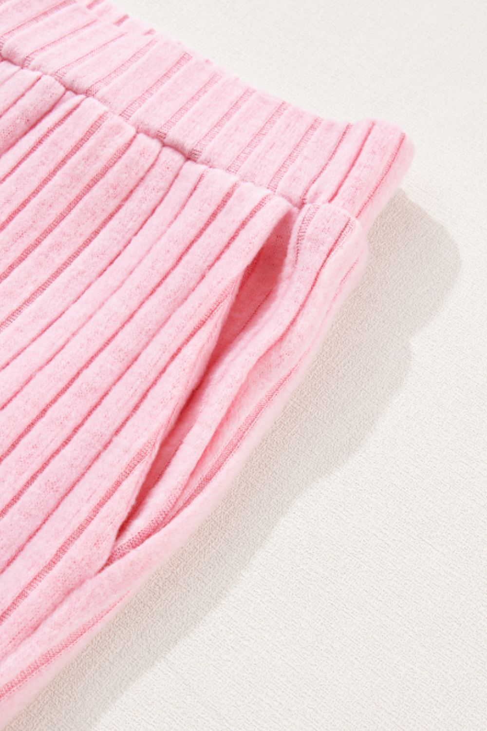 Ribbed V-Neck Top and Pants Lounge Set - NawdeX