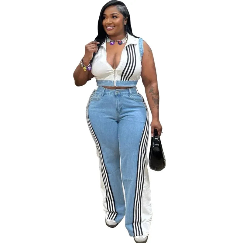 Plus Size Two Piece Tracksuit Outfit