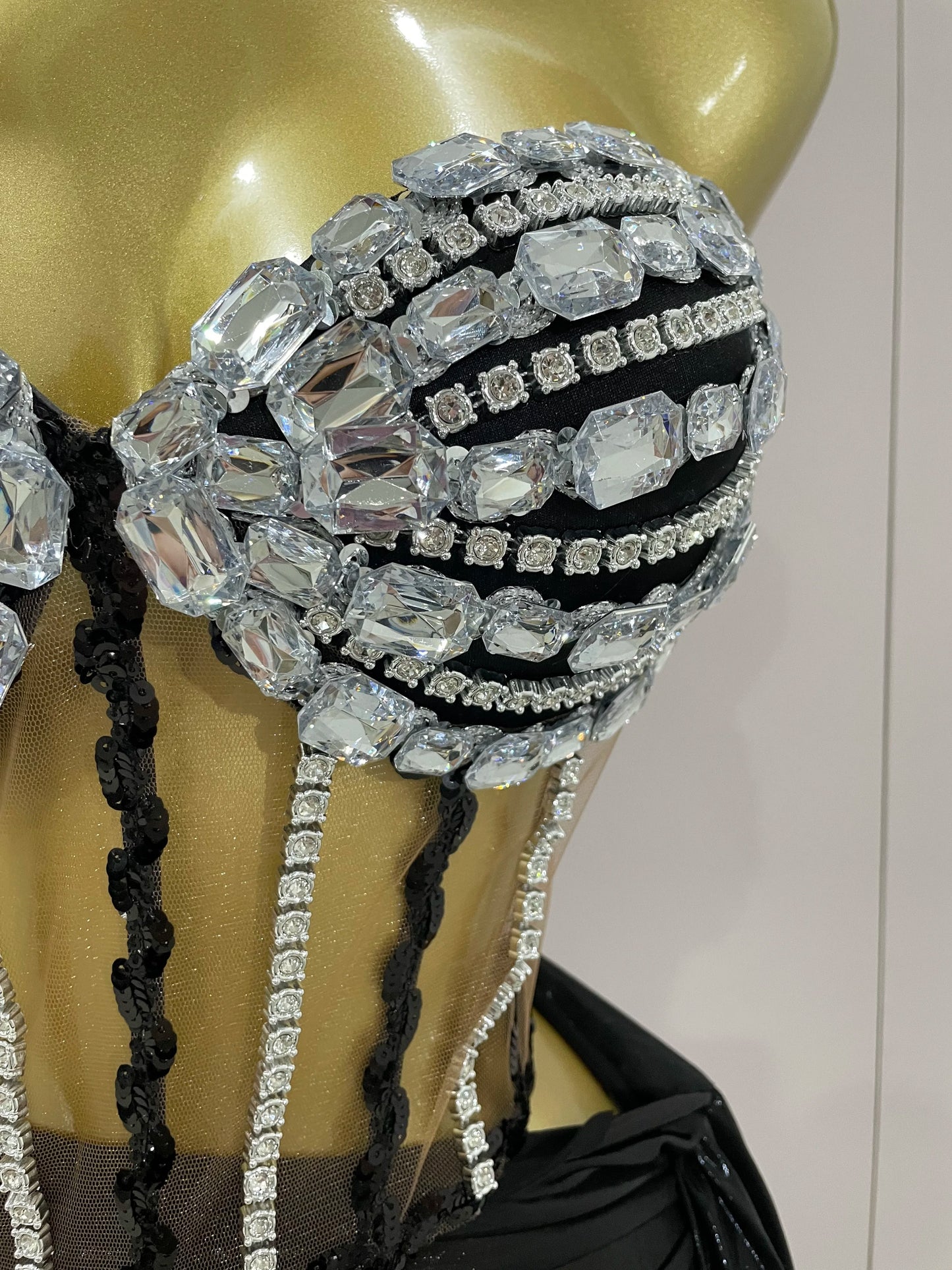 Goddess Glow Crystal Corset Mini Dress