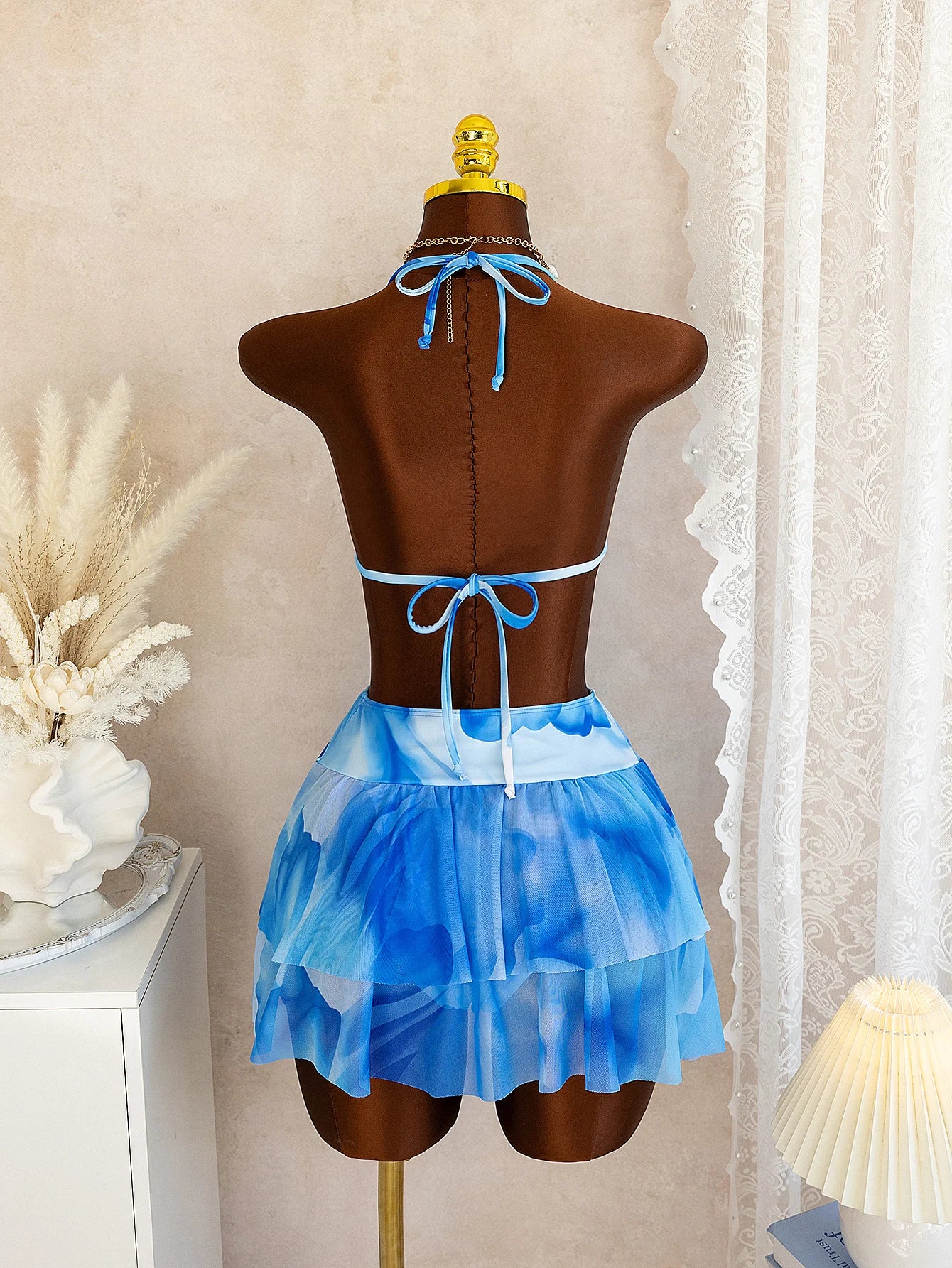 BAE Blue Floral Print Bikini Set,