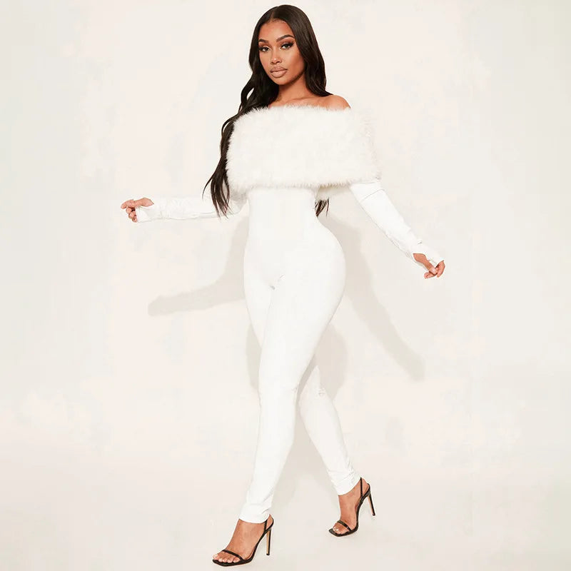 Julie Furry Crop Jumpsuit