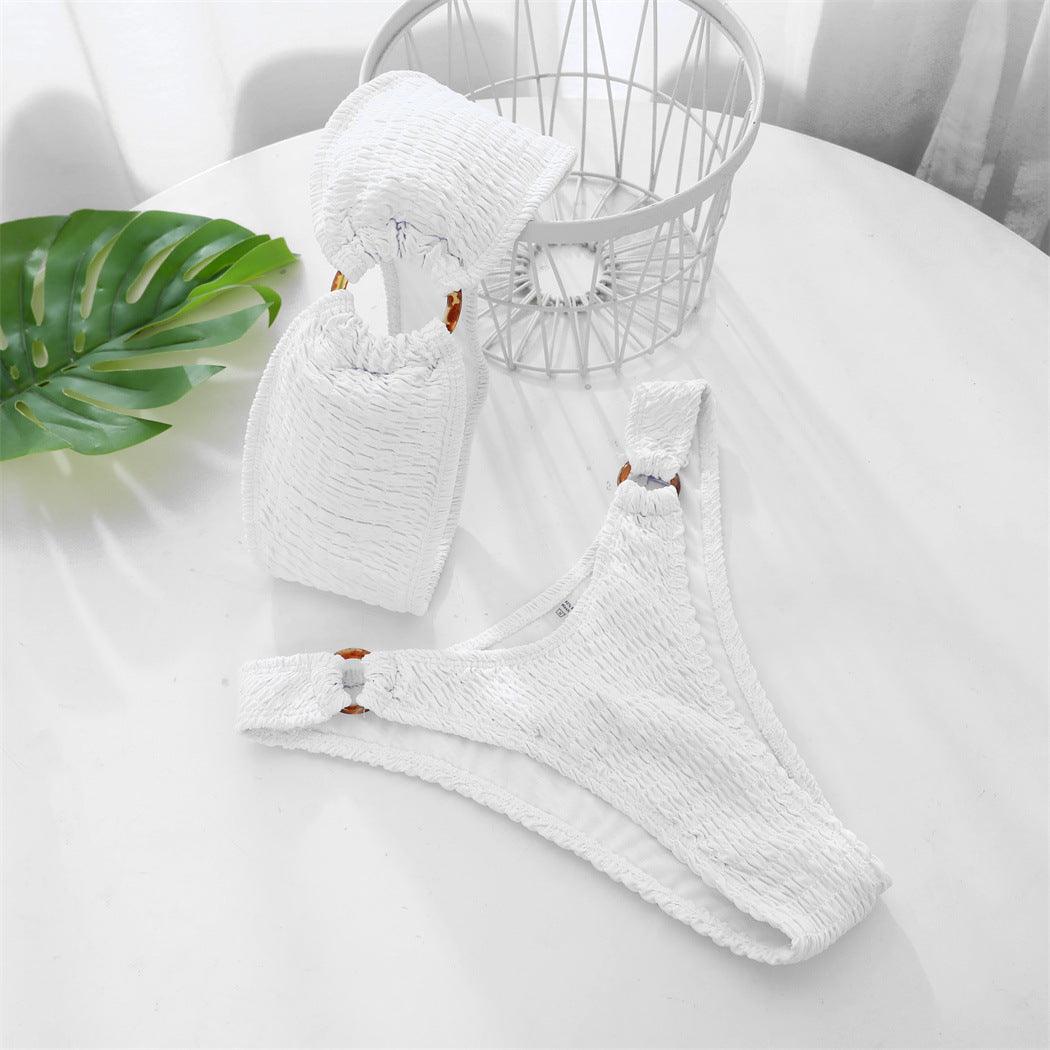 Ladies White Fashion Personality Swimsuit Bikini - NawdeX