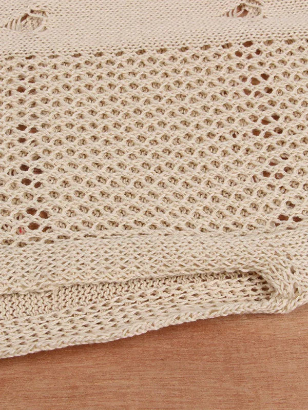 Women's bikini cover-up top wrap chest dress two-piece tie-up tassel beach sunscreen dress - NawdeX