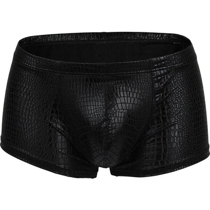 Snake Skin Leather Men Briefs