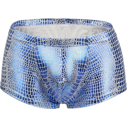 Snake Skin Leather Men Briefs