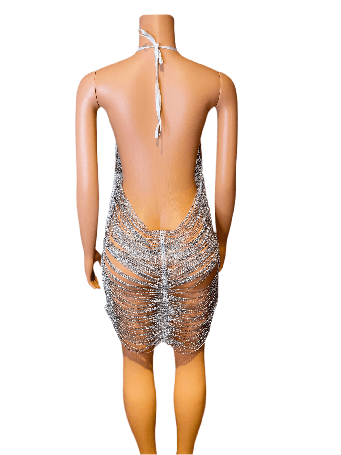 V Halter Diamond Dress