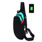Men Anti Theft USB Rechargeable Luminous Shark Crossbody Bag - NawdeX