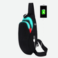 Men Anti Theft USB Rechargeable Luminous Shark Crossbody Bag - NawdeX