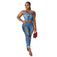 Cartoon patch cuffed jeans suit - NawdeX