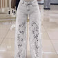 Lace Flowers Hollow Jeans