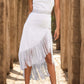 Fringe High-Low Square Neck Cami Dress - NawdeX
