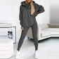 3pcs Women's Sports Loose Hooded  Sweatshirt ,Vest And Slim Trousers - NawdeX