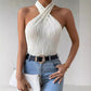 Fashionable Personalized Halter Knitted Short Top For Women - NawdeX