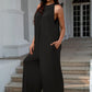 Double Take Full Size Tie Back Cutout Sleeveless Jumpsuit - NawdeX