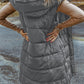 Longline Hooded Sleeveless Puffer Vest - NawdeX