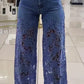 Lace Flowers Hollow Jeans