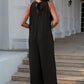 Double Take Full Size Tie Back Cutout Sleeveless Jumpsuit - NawdeX