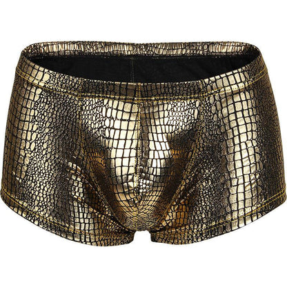 Snake Skin Leather Men Briefs