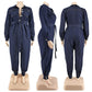 Autumn  PlusSize Women Denim Jumpsuit - NawdeX