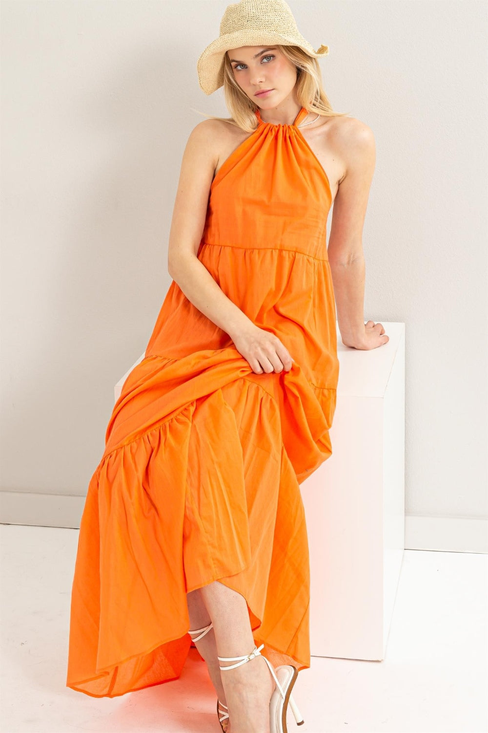 Halter Neck Cover Up Maxi Dress