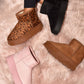 WILD DIVA Thermal Furry Leopard Platform Booties - NawdeX