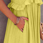 Ruffled Sleeveless Maxi Dress with Pockets - NawdeX