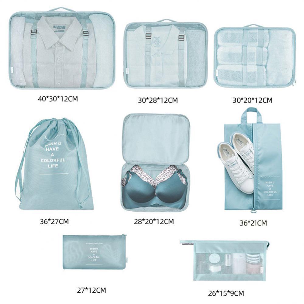 8-piece Set Luggage Divider Bag Travel Storage Clothes Organizer