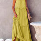 Ruffled Sleeveless Maxi Dress with Pockets - NawdeX