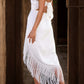 Fringe High-Low Square Neck Cami Dress - NawdeX