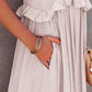 Ruffled Sleeveless Maxi Dress with Pockets - NawdeX