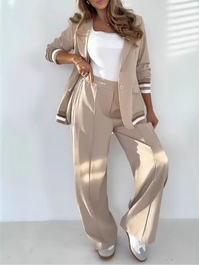 Chic Lounge Blazer & Wide-Leg Trouser Set