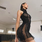 Summer Fashion Wispy See-through Halter Neck Turtleneck Dress - NawdeX