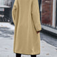 Full Size Contrast Trim Long Sleeve Coat with Pockets - NawdeX