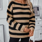 Striped Dropped Shoulder Long Sleeve Sweater - NawdeX