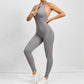 Zippered Yoga Fitness Jumpsuit Sleeveless Tummy Control Stretch Shapewear - NawdeX