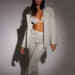 3pcs Shiny Blazer Trousers Set - NawdeX