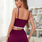 Lace Detail Spaghetti Strap Top and Shorts Lounge Set - NawdeX