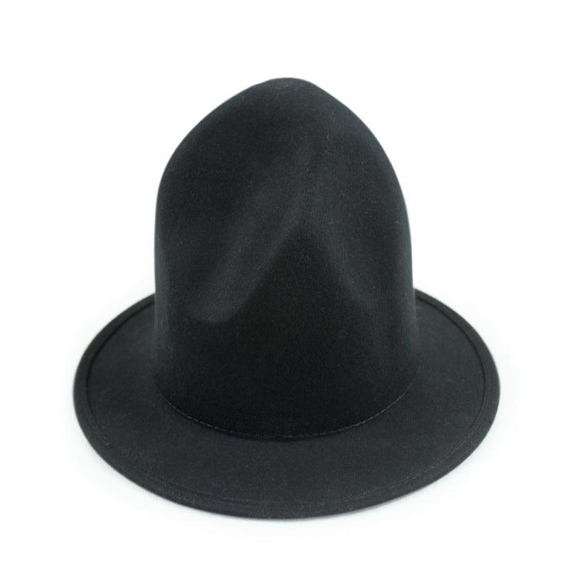 British Style Autumn And Winter Wool Pointed Magic Volcanic Rock Hat