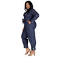Autumn  PlusSize Women Denim Jumpsuit - NawdeX