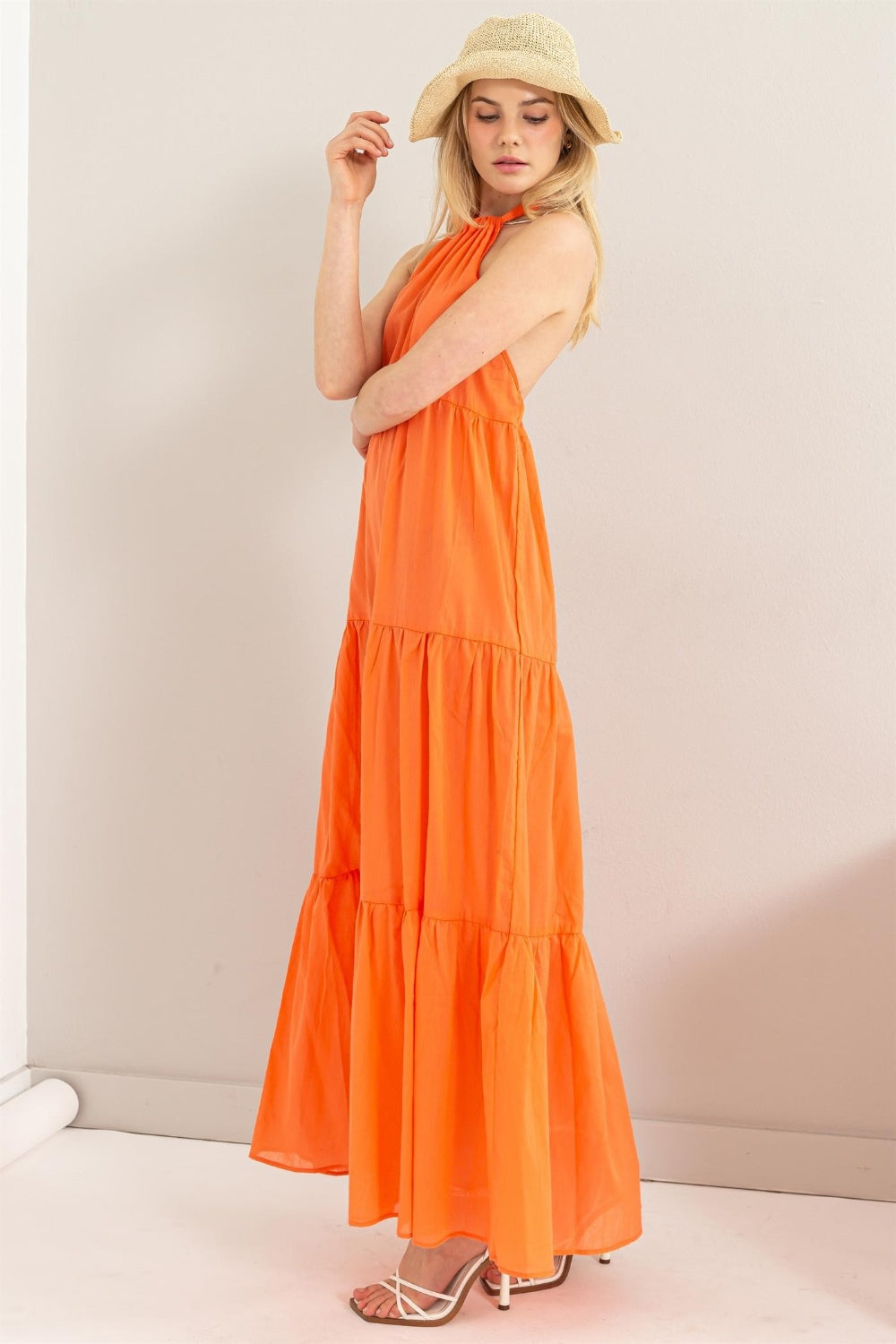 Halter Neck Cover Up Maxi Dress