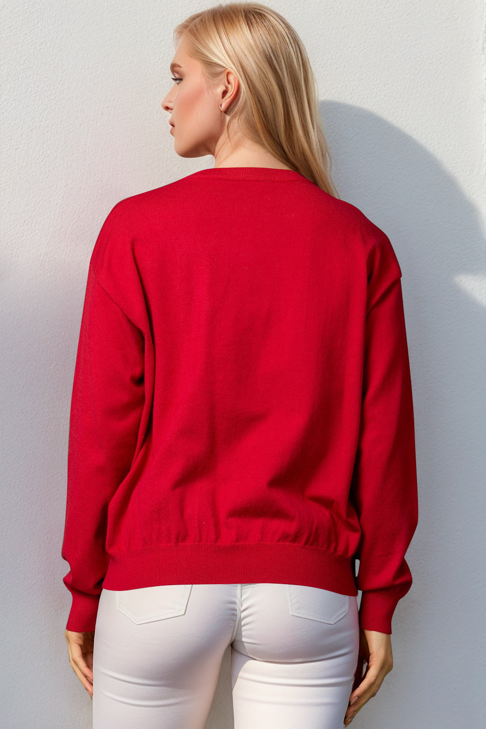 Double Take Full Size Nutcracker Sequin Long Sleeve Sweater - NawdeX