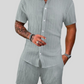 My Man Button Down  Short Set