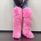Mongolian Thigh High Faux Fur Boots
