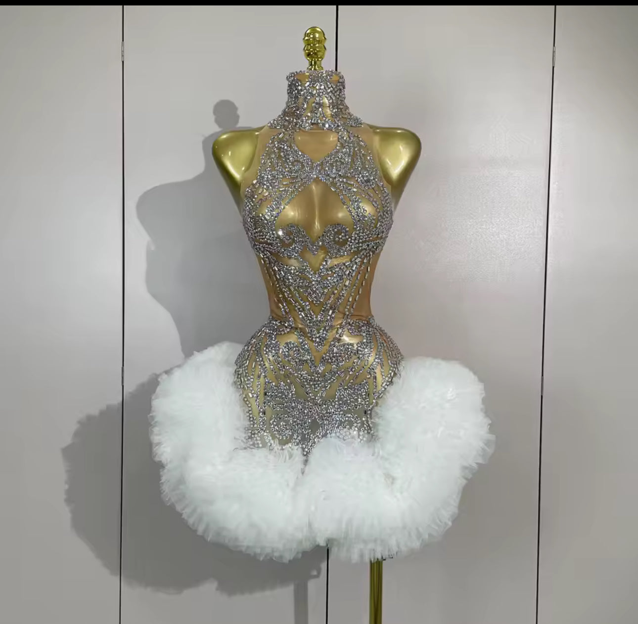 Luxury Geo Diamond Mini Dress