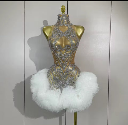 Luxury Geo Diamond Mini Dress