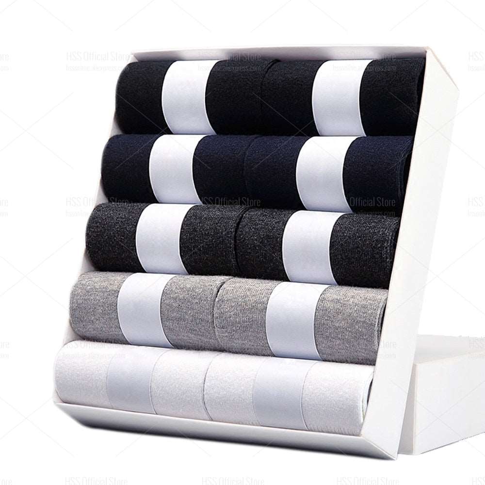 Brand Business Men 100% Cotton Socks New Style Black Casual Socks Soft Breathable Summer Winter Long Socks Plus Size (7-14) - NawdeX