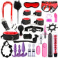 BDSM Kits Adults Sex Toys For Women Men Handcuffs Nipple Clamps Whip Spanking Sex Metal Anal Plug Vibrator Butt Bdsm Bondage Set - NawdeX