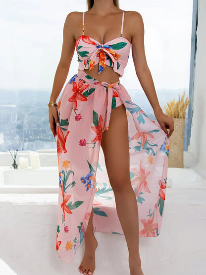 3 Pieces Floral Swimwear