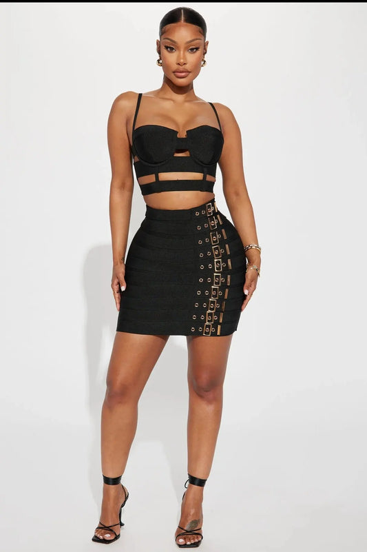 Spicy  Bandage Pencil Skirts Set
